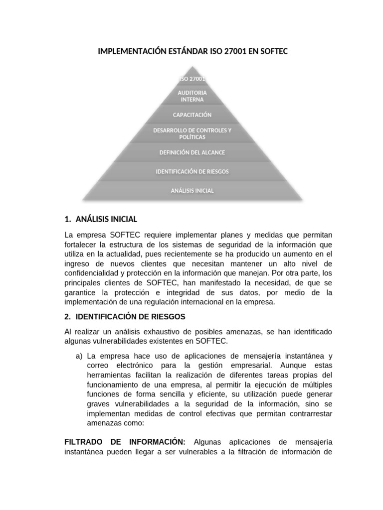 Implementación Estándar Iso 27001 en Softec | PDF | Seguridad de ...