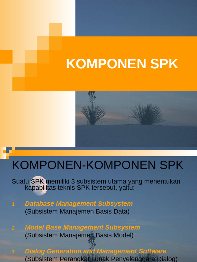 Komponen Utama SPK dan Fungsinya | PDF