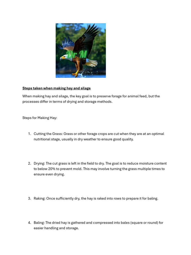 Hay vs. Silage: Preservation Methods | PDF