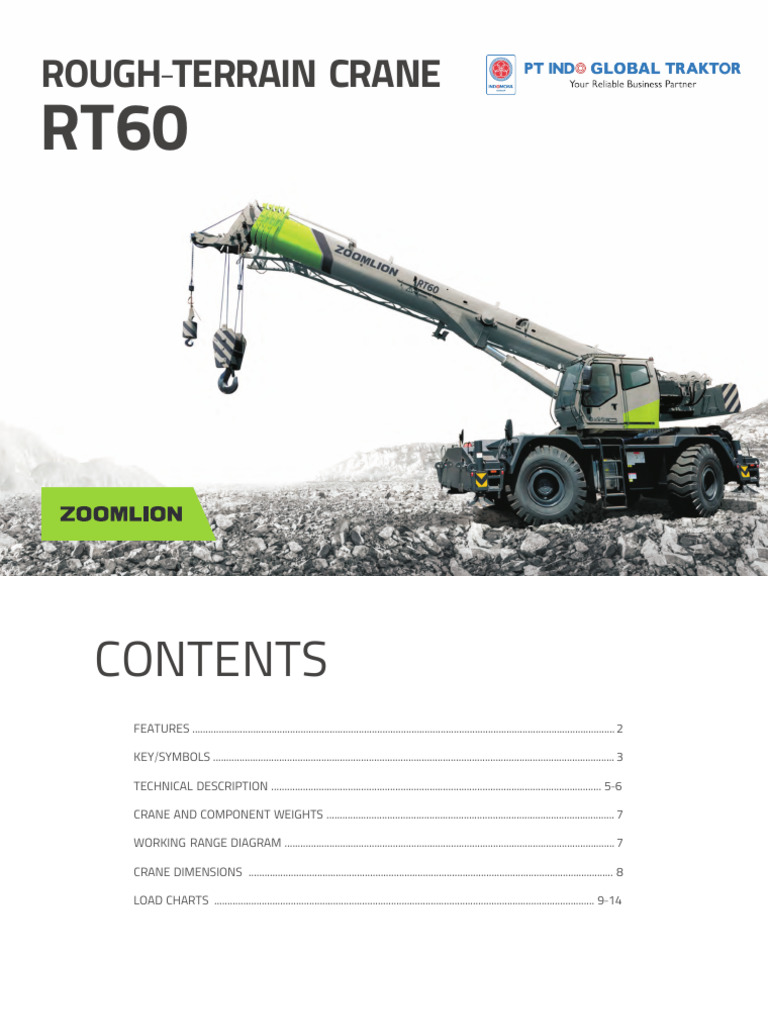 RT60 Rough-Terrain Crane Specifications | PDF | Crane (Machine) | Axle