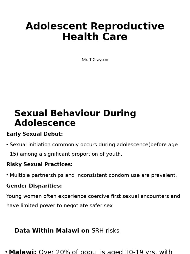 Adolescent Sexual Health in Malawi | PDF | Safe Sex | Hiv/Aids