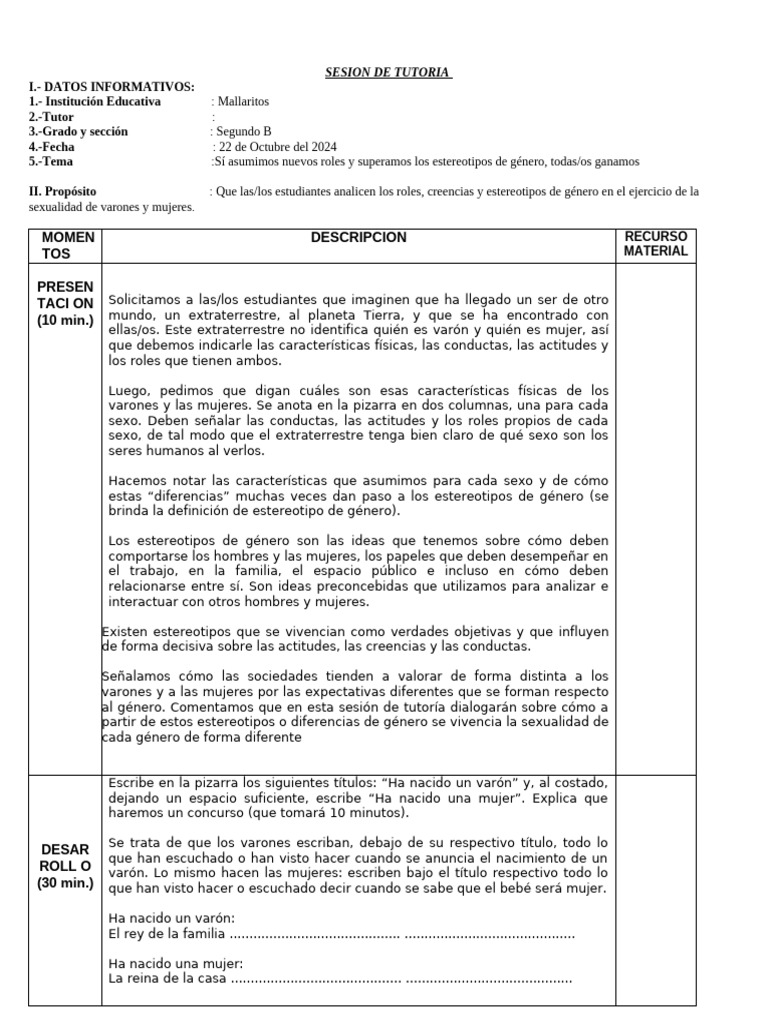 Estereotipos de Genero | PDF | Hombre | Mujer
