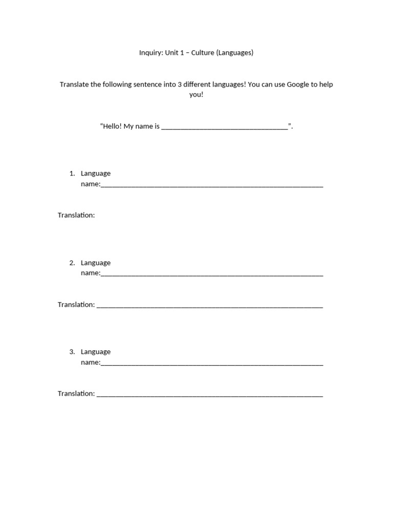 Translate The Sentence | PDF