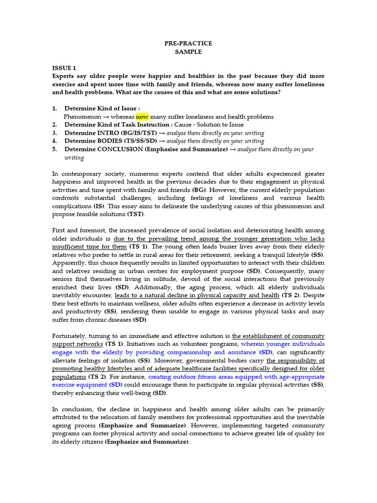 Sample Pre Practice (5 Meetings) PDF Loneliness Old Age