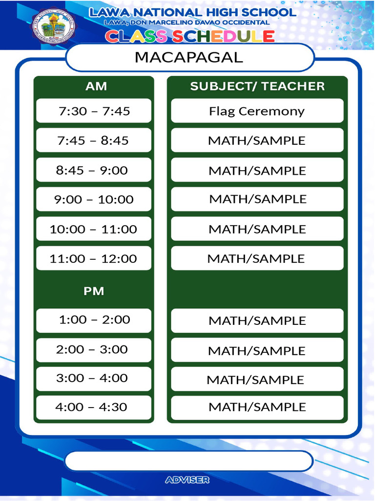 Daily Schedule for Math Sessions | PDF