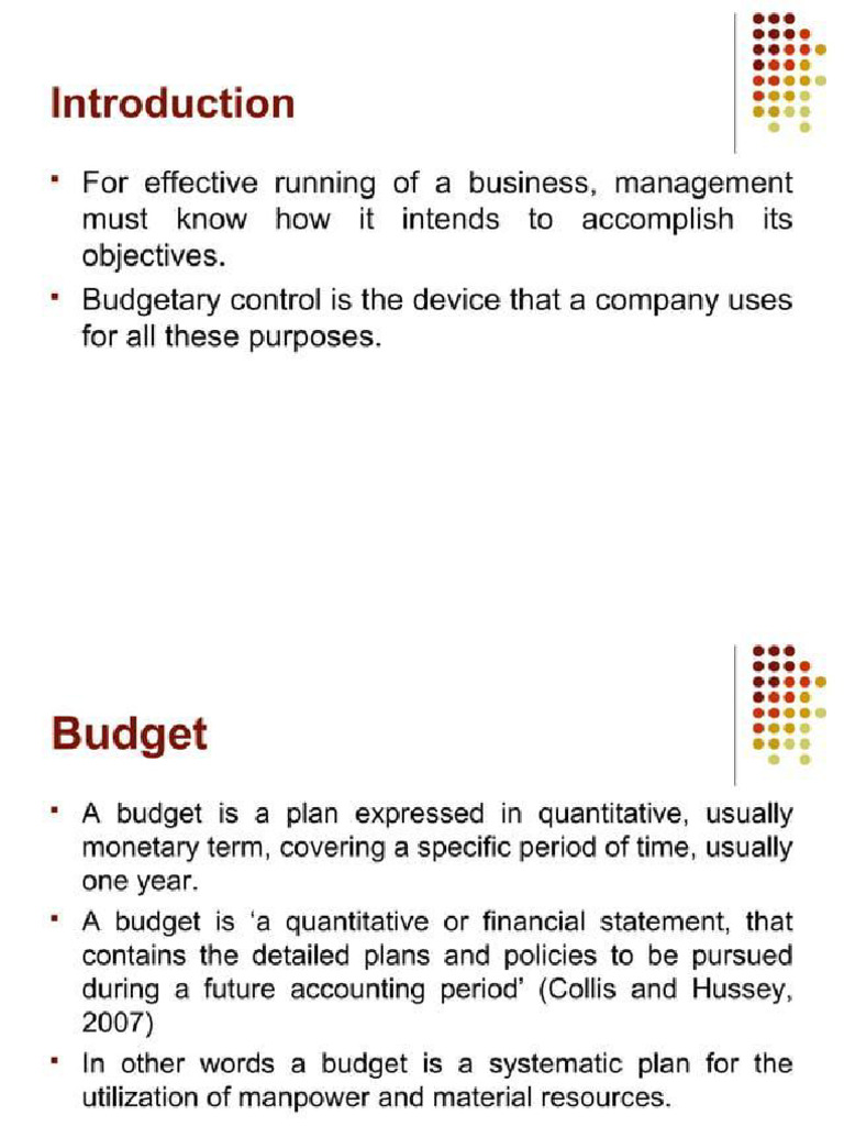 Budgetary Control | PDF