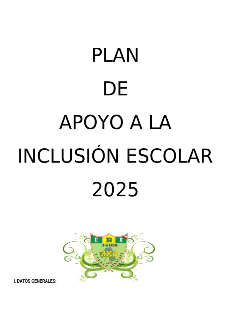 Plan de Apoyo A La Inclusión 2022 RMB | PDF | Inclusión (Educación ...