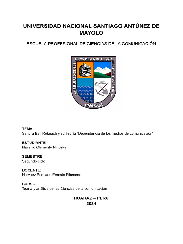 Teoría de Dependencia de Sandra Ball-Rokeach | PDF | Sociedad | Información
