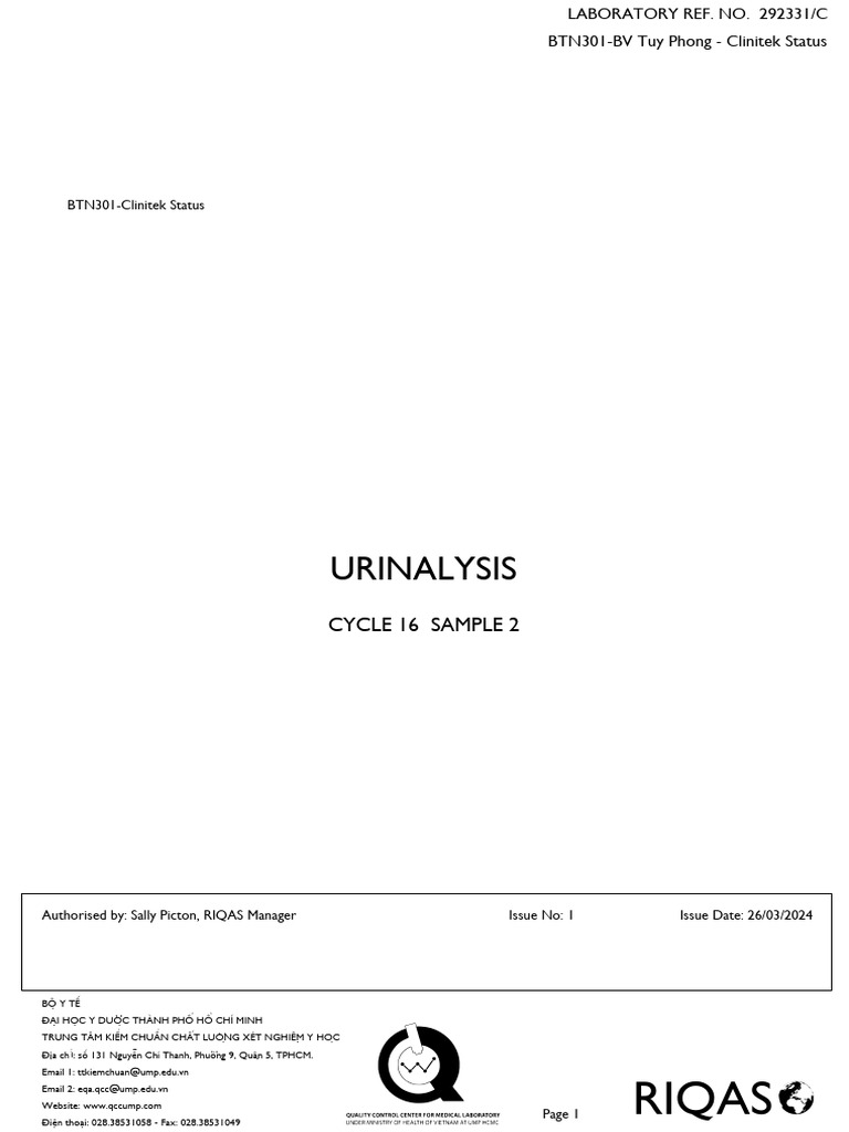Meditape UC-10S Urinalysis Report | PDF | Medical Specialties | Medical ...