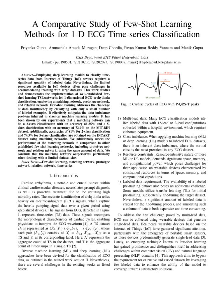 Few-Shot Learning for ECG Classification | PDF | Electrocardiography ...