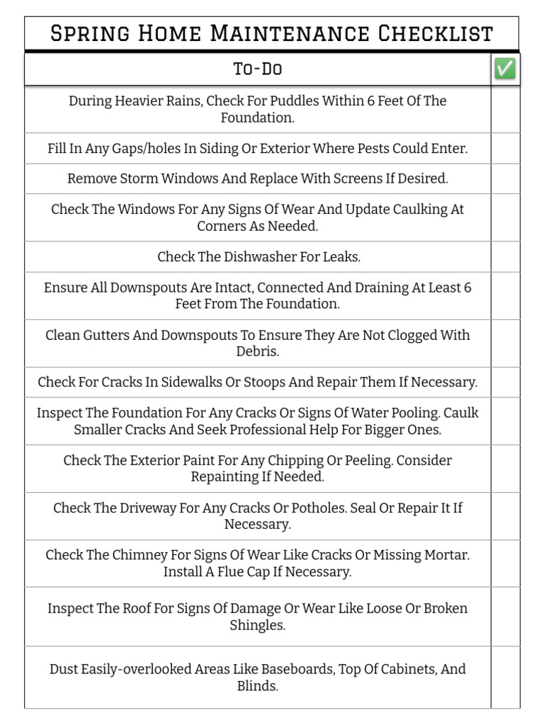 Spring Home Maintenance Checklist 2023 | PDF | Home