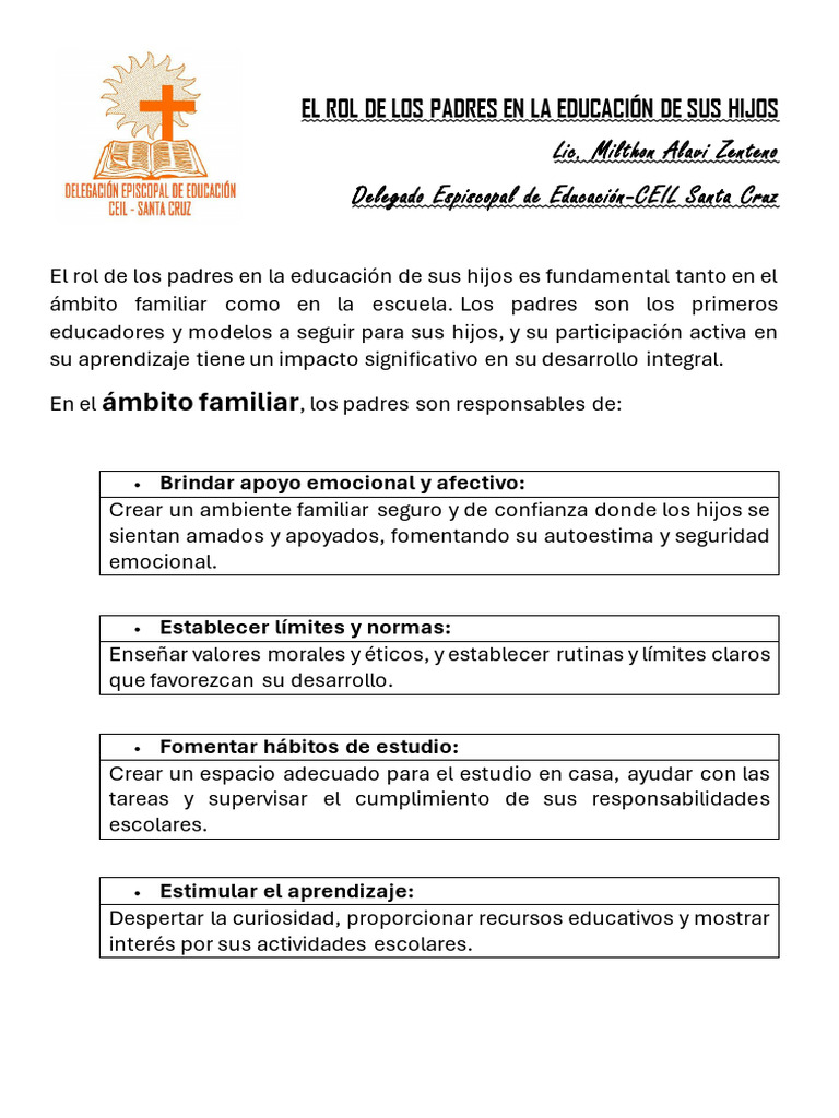 Rol de los Padres en la Educación Escolar | PDF | Escuelas | Aprendizaje