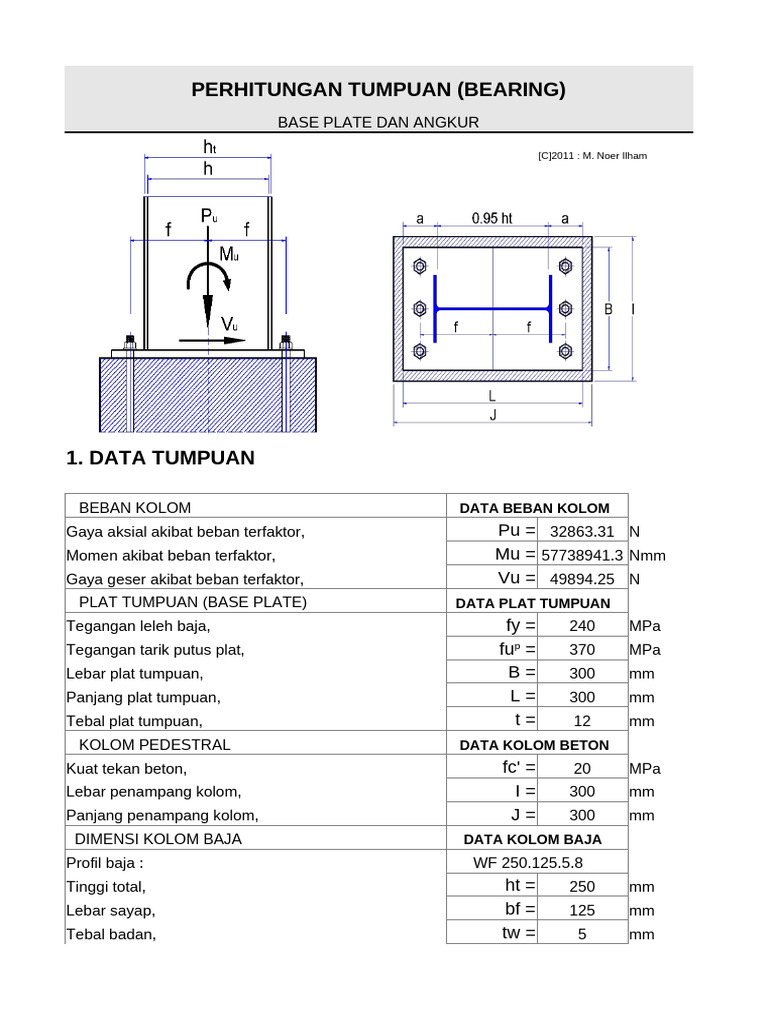 Perhitungan Base Plate dan Angkur | PDF