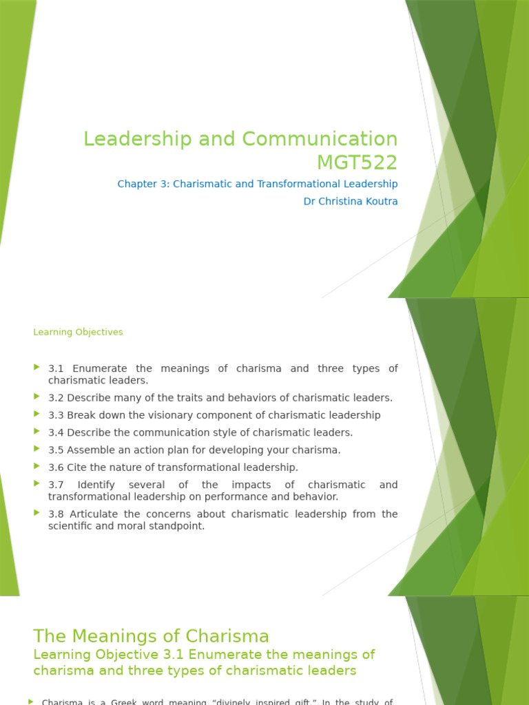 Charismatic vs. Transformational Leadership | PDF | Transformational ...