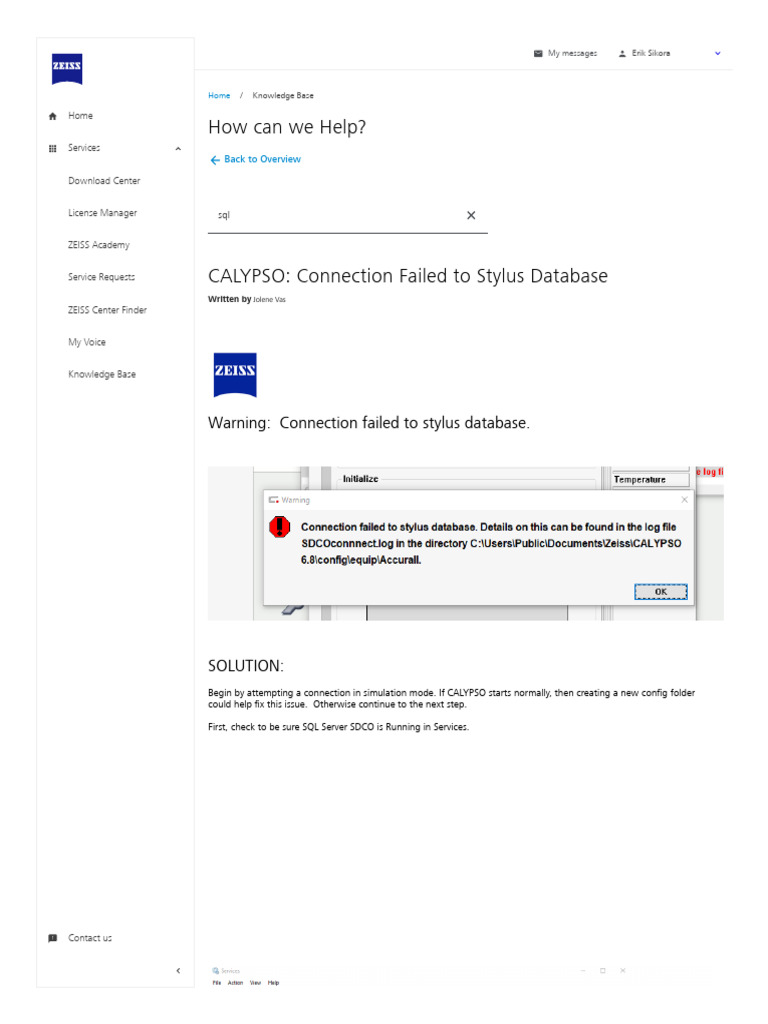 CALYPSO Database Connection Issues | PDF | Microsoft Sql Server ...