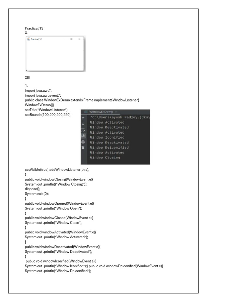 Java GUI Event Handling Examples | PDF