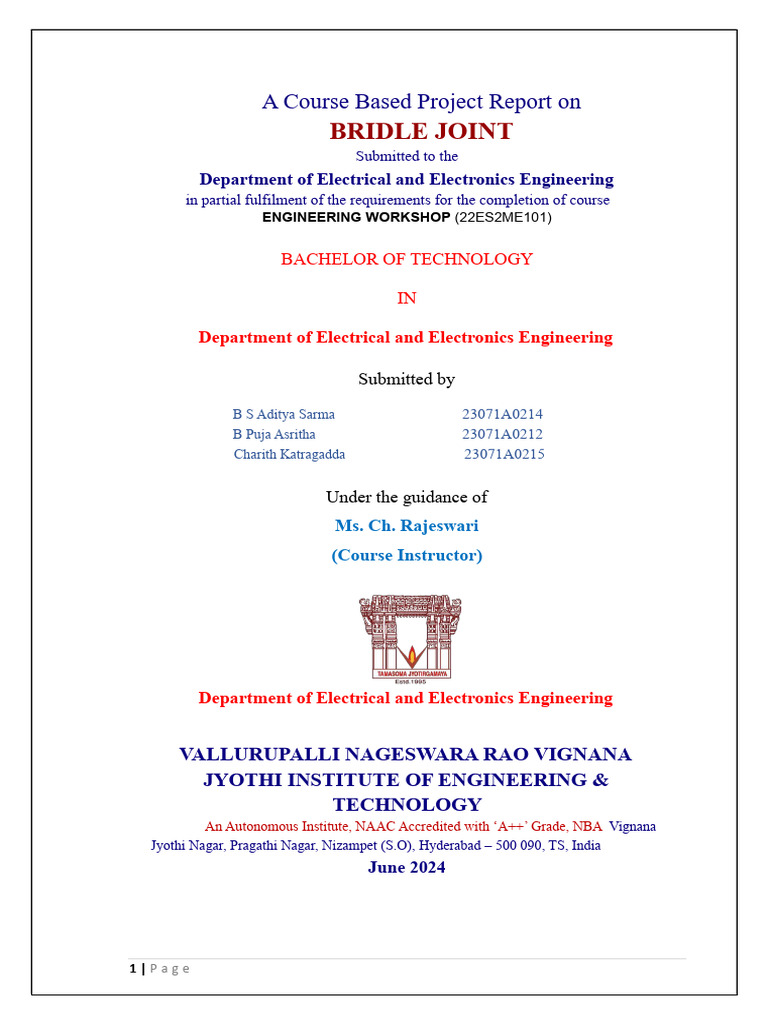 Bridle Joint: A Carpentry Project Report | PDF | Carpentry | Woodworking