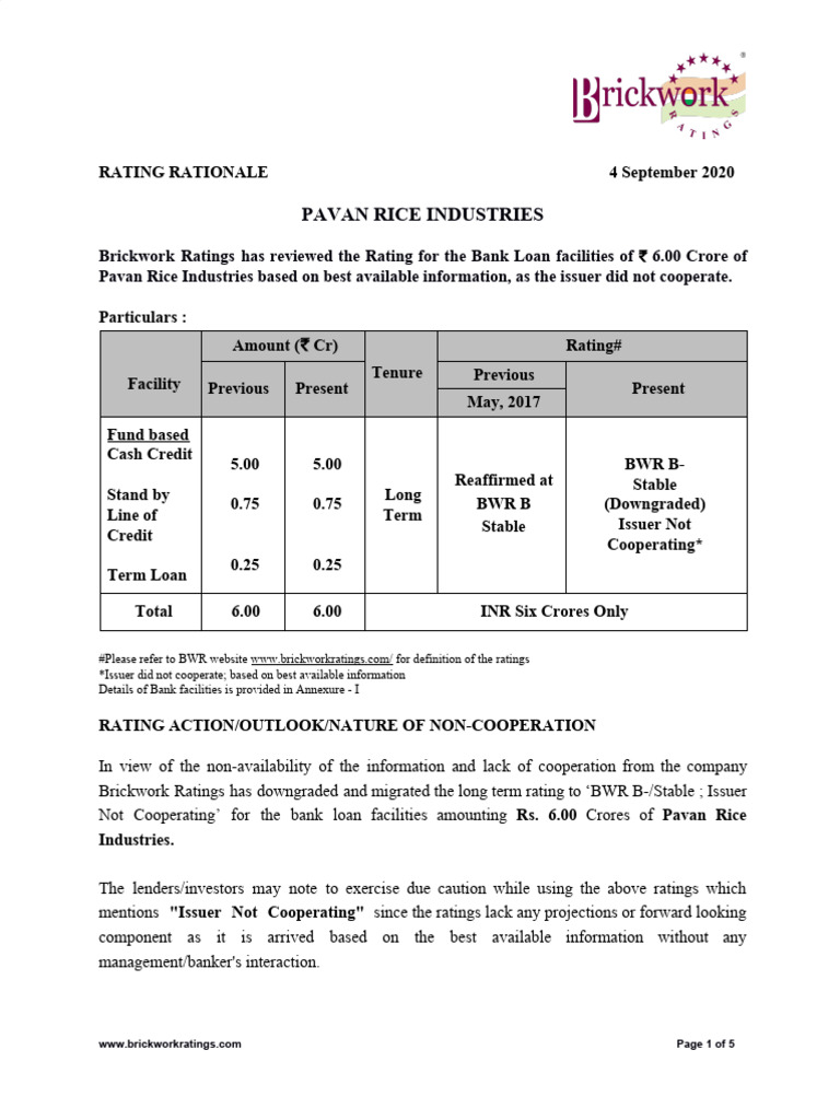 Pavan Rice Industries 4sep2020 | PDF | Securities (Finance) | Reserve ...