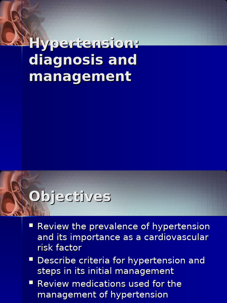 Hypertension Diagnosis and Management Guide | PDF | Hypertension ...