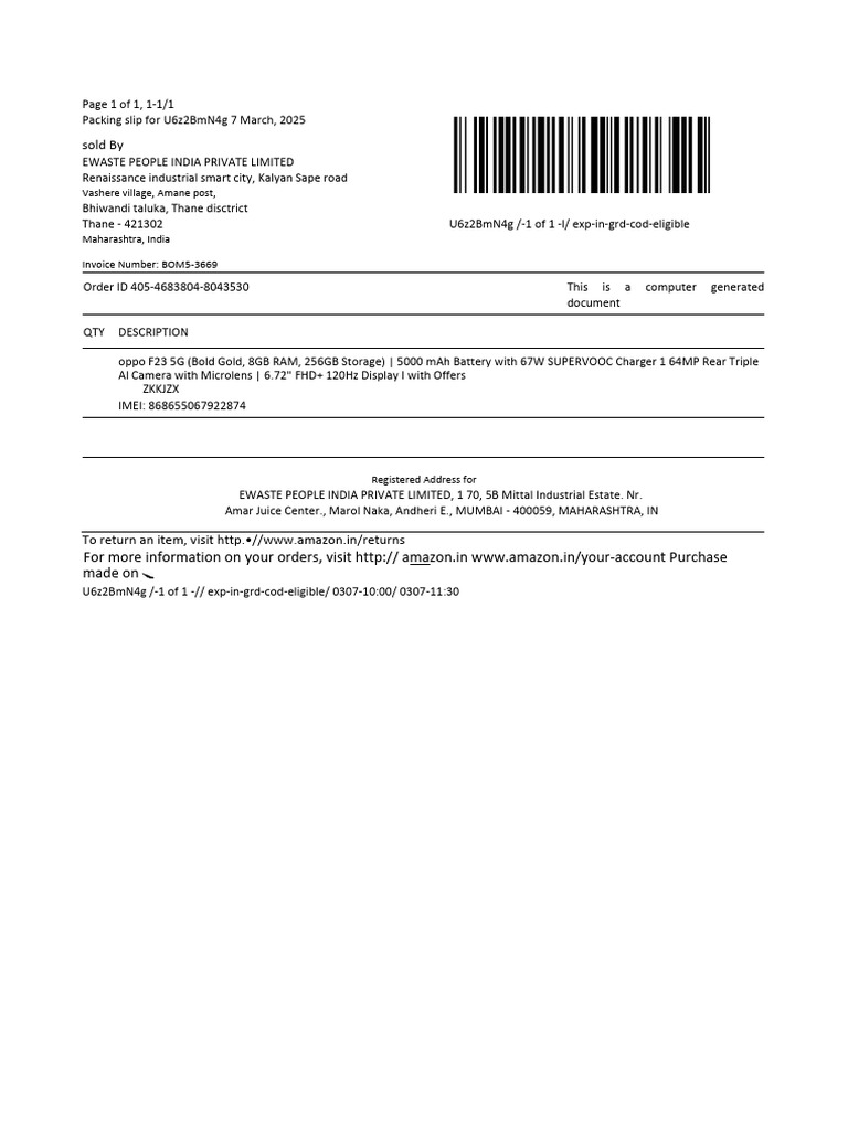 Oppo Pslip | PDF