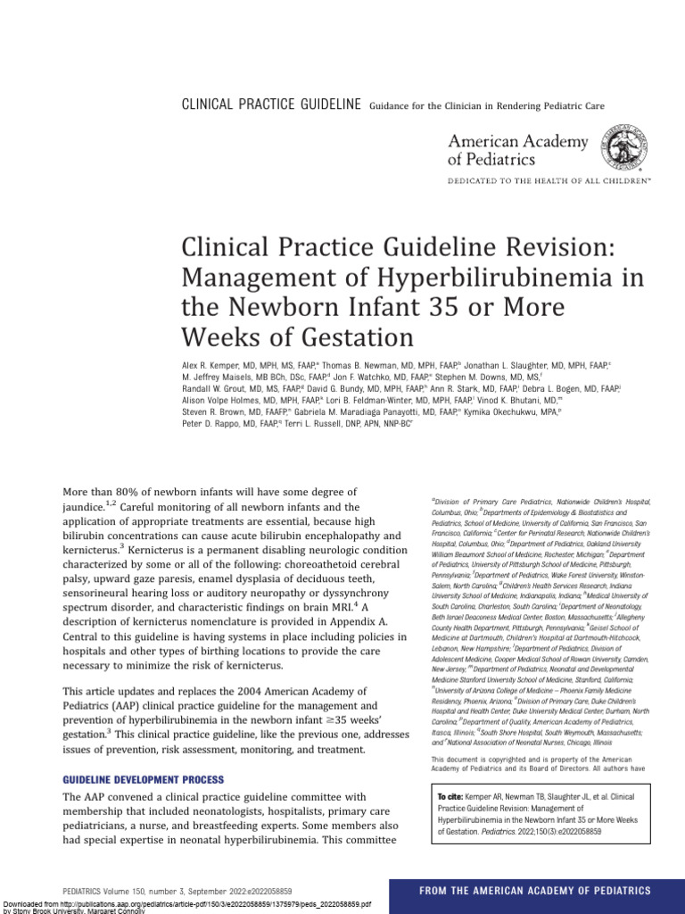 2022 Guidelines for Newborn Hyperbilirubinemia | PDF | Breastfeeding ...
