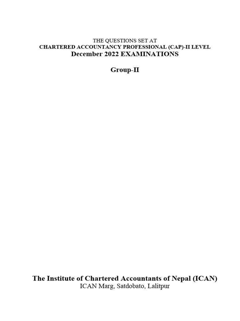 CAP-II Group II Suggested Answers 2022 | PDF | Net Present Value | Business