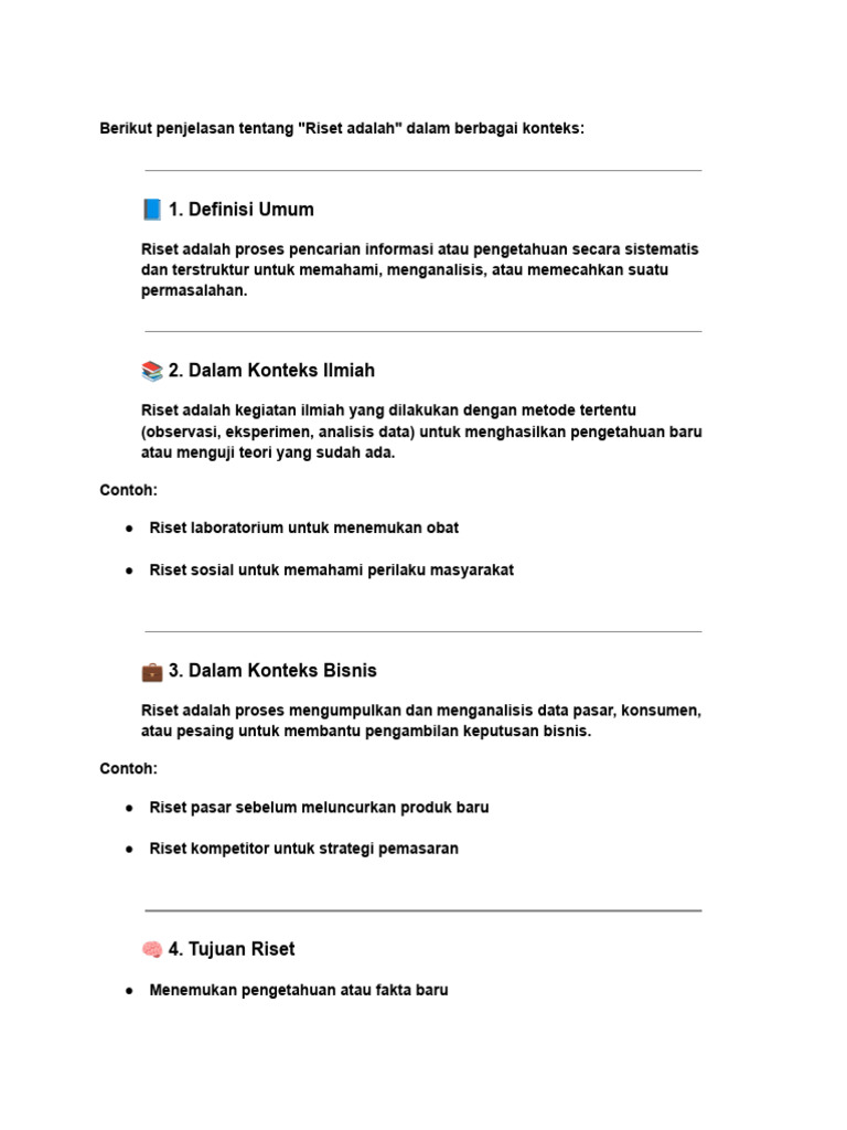 Definisi dan Tujuan Riset Ilmiah | PDF