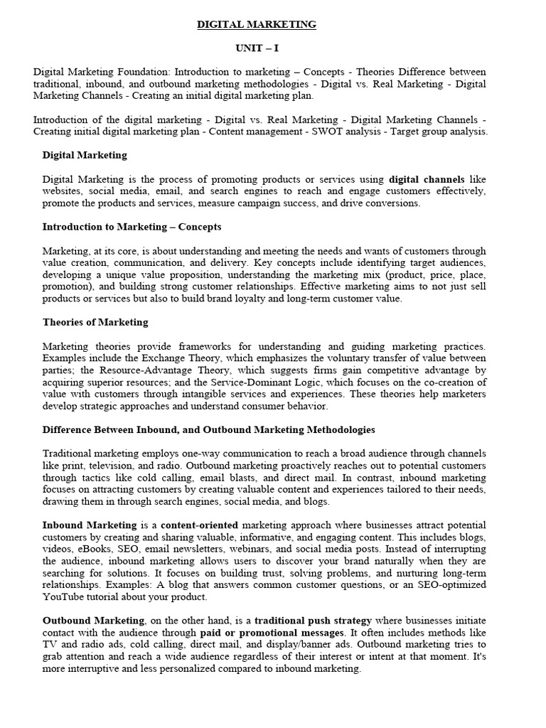 Digital Marketing Fundamentals Overview | PDF | Digital Marketing ...