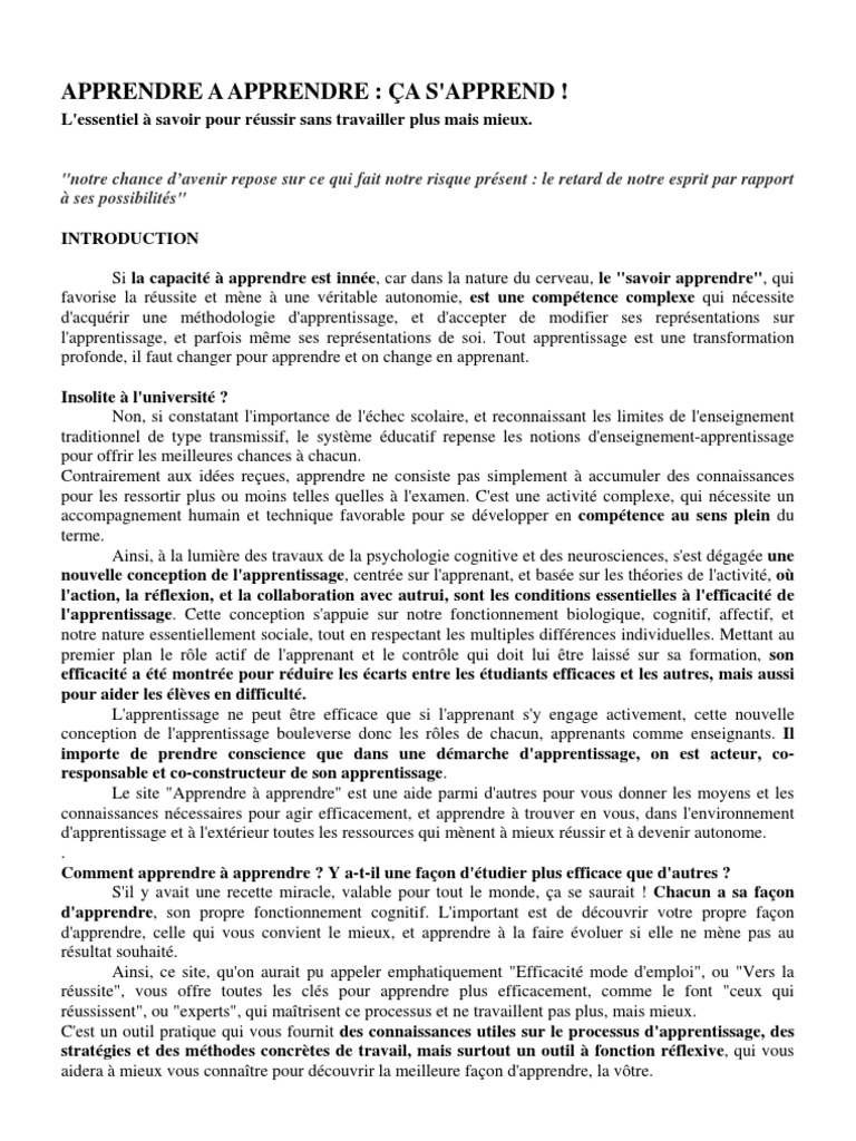 Apprendre Et Faire Apprendre Pdf Gratuit – AYSPAK