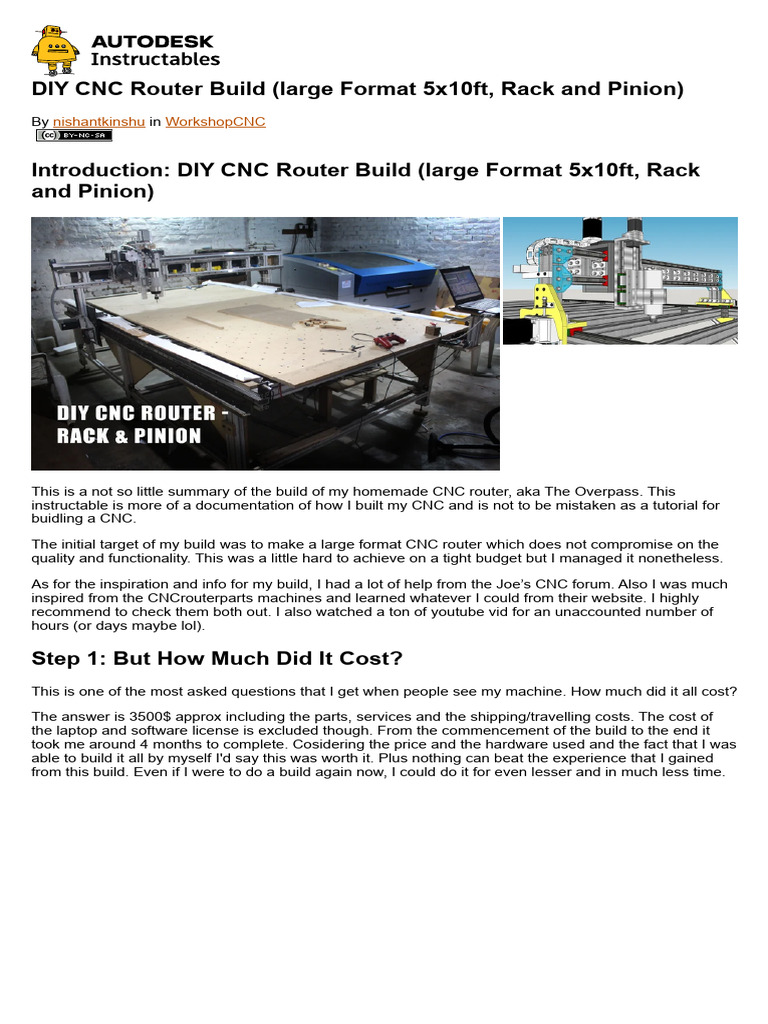DIY Large CNC Router Build Guide | PDF | Scaffolding | Numerical Control