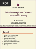Sri Lanka Policy, Regulatory & Legal Framework or Inclusive Urban Planning