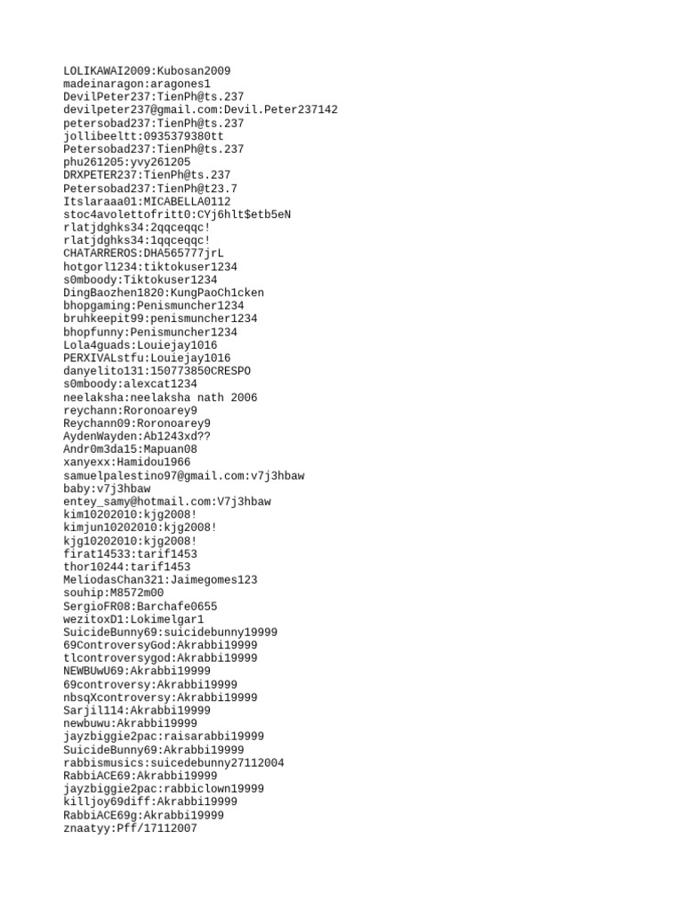 Usernames and Passwords Compilation | PDF