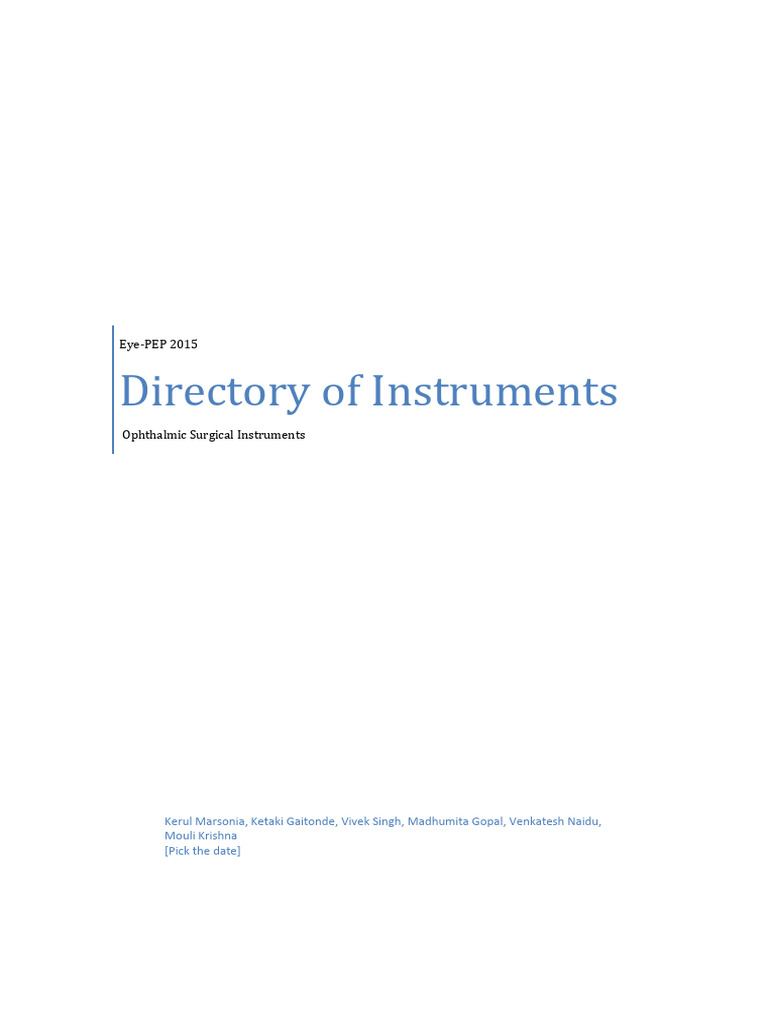 Ophthalmic Surgical Instruments Guide | PDF | Surgery | Surgical ...