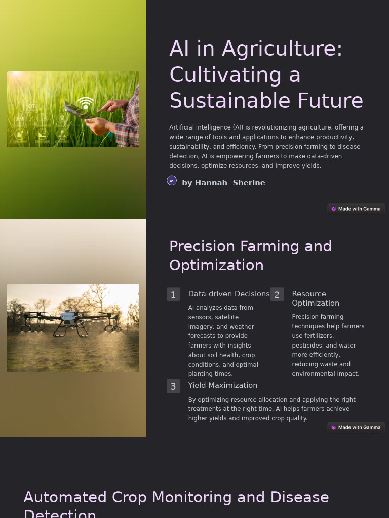 AI in Agriculture Cultivating A Sustainable Future | PDF | Agriculture ...