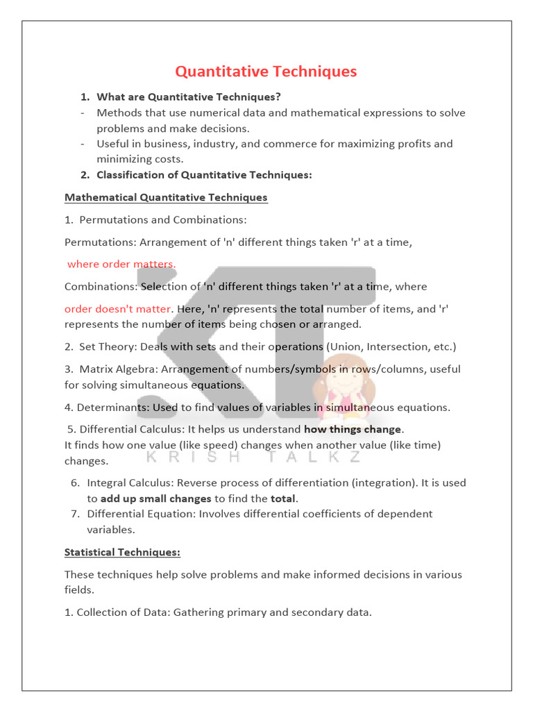 Understanding Quantitative Techniques in BCom | PDF | Probability ...