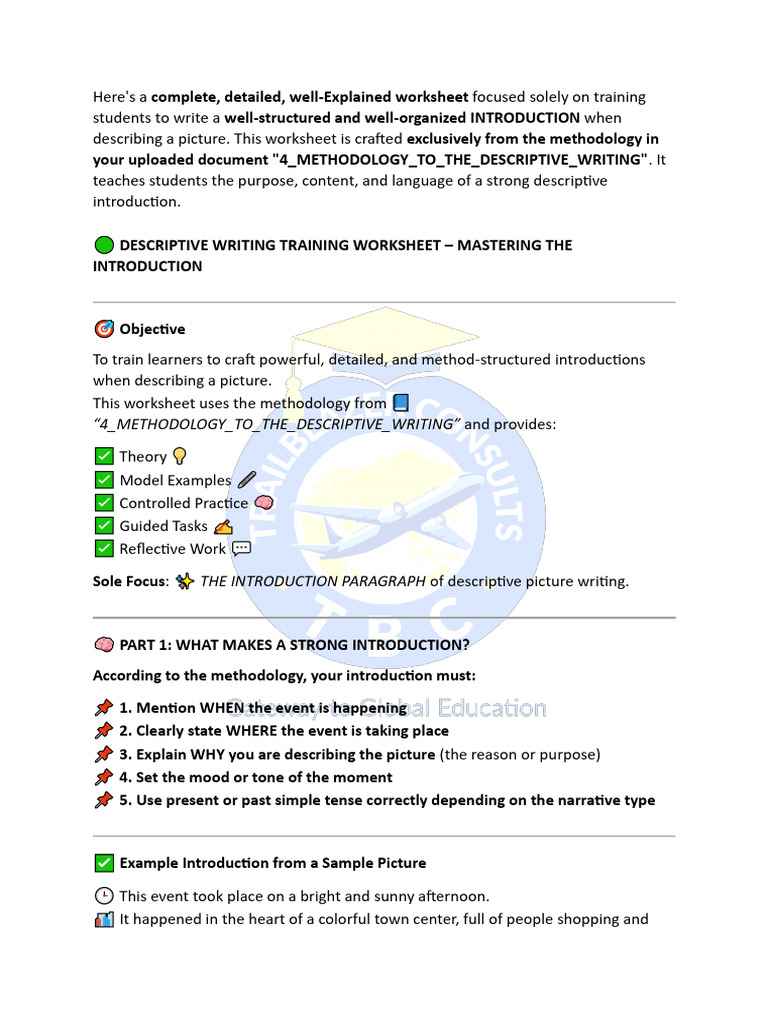Mastering Picture Descriptions: Intro Guide | PDF | Methodology | Feeling