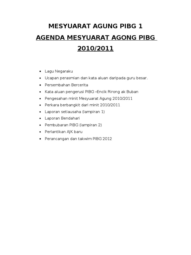 Mesyuarat Agung Pibg 1