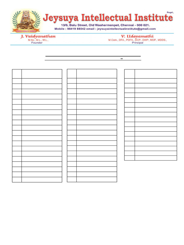 List of Students and Guidelines For Attending Artifacts Practical at ...