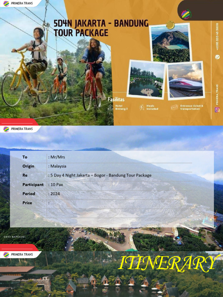 QUOTATION 5D4N Jakarta - Bogor - Bandung Tour Package | PDF