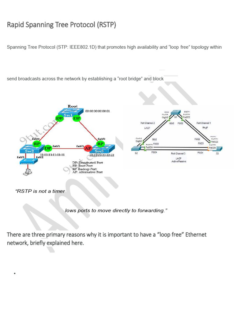 Rapid Spanning Tree Protocol (RSTP) | PDF | Network Switch | Computer ...