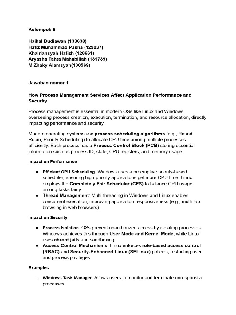 Impact of Process Management on OS Performance | PDF | Kernel ...