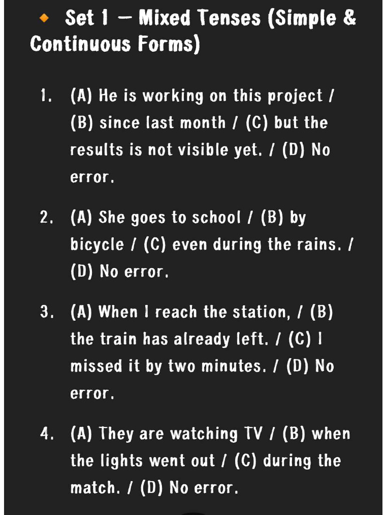 Tense Practice Questions | PDF