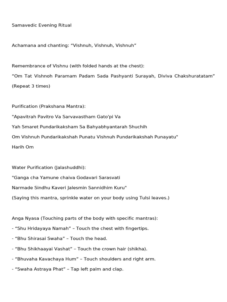 Sandhya Vandanam & Bhojan Mantras Guide | PDF | Mantra | Spirituality
