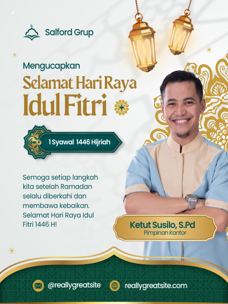Putih Dan Hijau Ucapan Selamat Hari Raya Idul Fitri Instagram Post | PDF