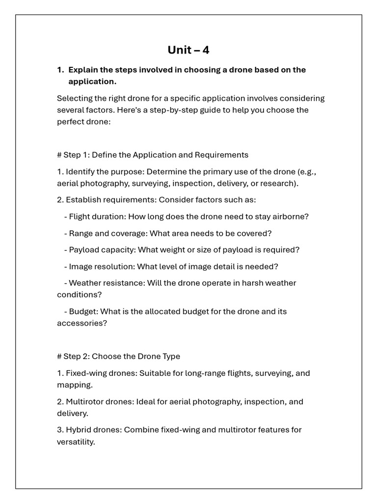 Unit 4 DroneTechnologies Part B | PDF | Unmanned Aerial Vehicle ...