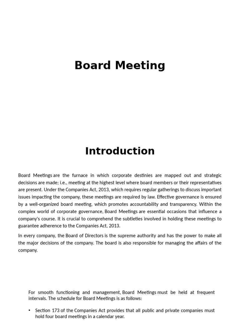 3 Board Meeting | PDF | Quorum | Governance