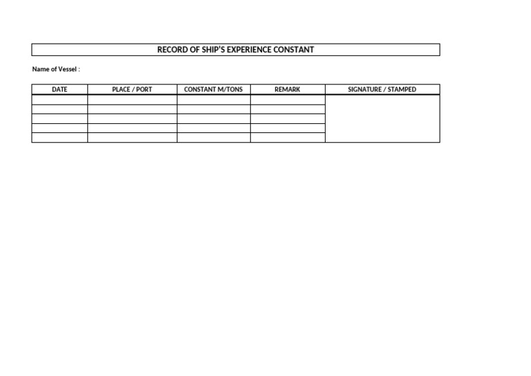 Form - Record of Ship's Constant | PDF