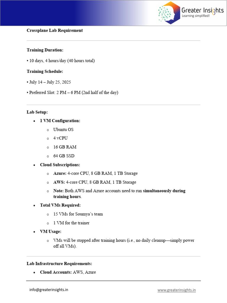 Crossplane Training Lab Requirements | PDF