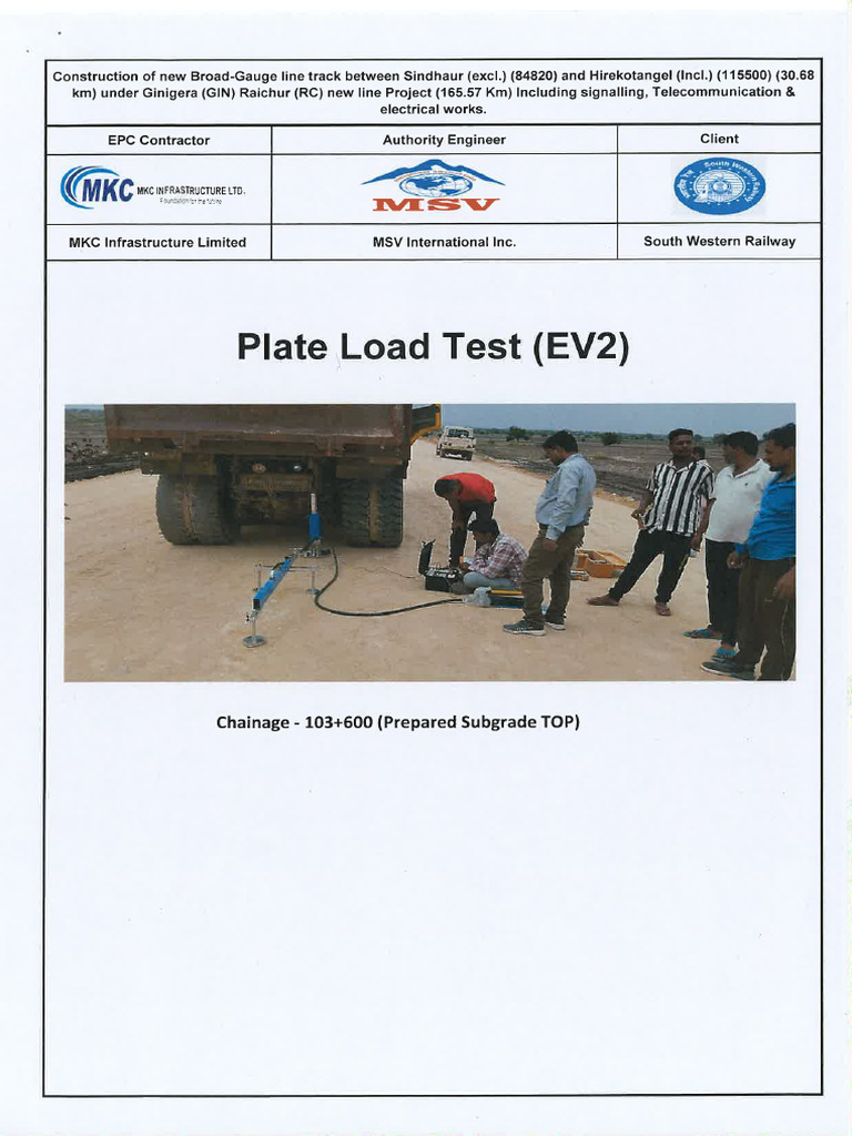 Static Playte Load Test Report EV2 As Per DIN 18134 | PDF