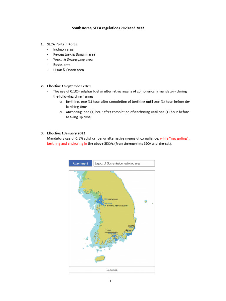 South Korea SECA As at May 2022 | PDF